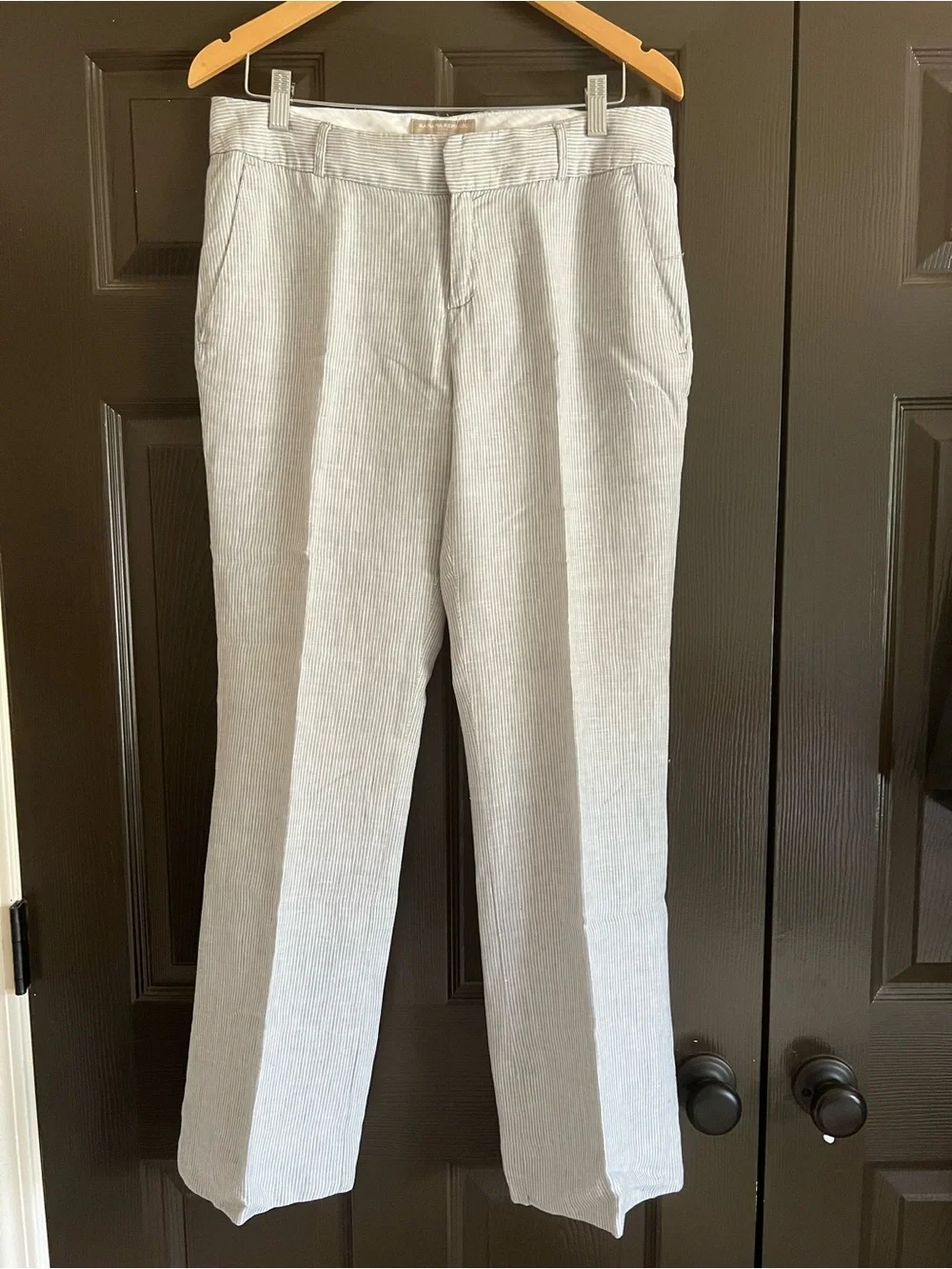 Banana Republic Light Gray stripes linen Pants